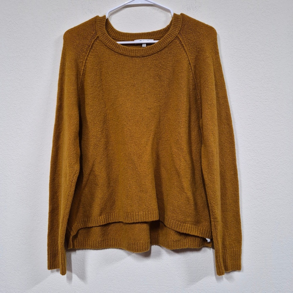 Madewell Wool Alpaca Blend Raglan Sweater M Mustard Yellow Cropped Cozy Autumn